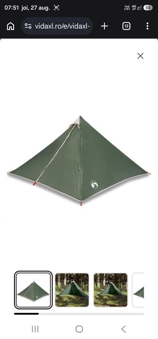 Cort de familie tipi pentru 7 persoane, verde, impermeabil