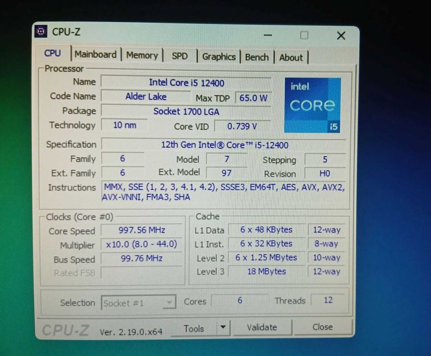 Procesor Intel i5-12400 Socket 1700