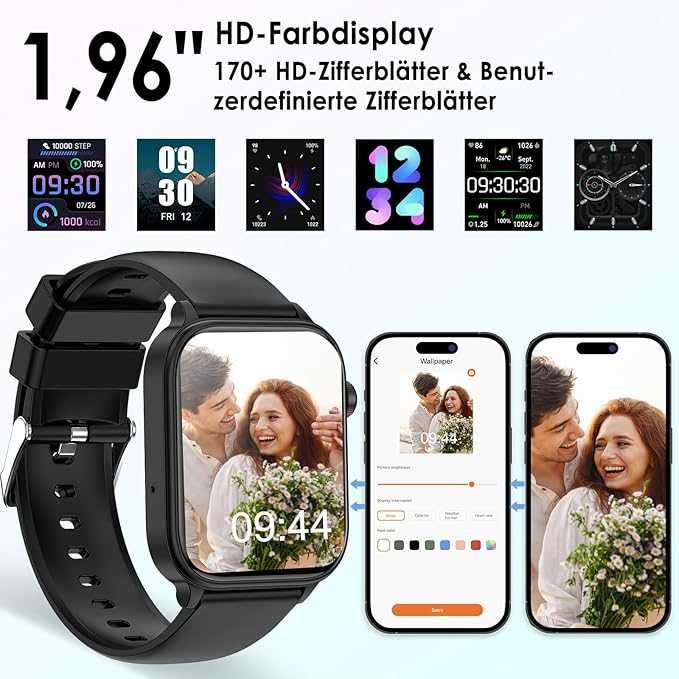 Marsyu Smartwatch ECG/BV / Acid Uric / IMC Ceas de sănătate pentru bărbați și femei cu funcție de telefon