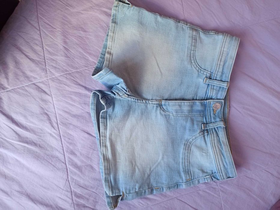 2 бр. Дълги Еластични Дънки за момиче + 1 бр. Къси Дънки, р-р 146-152