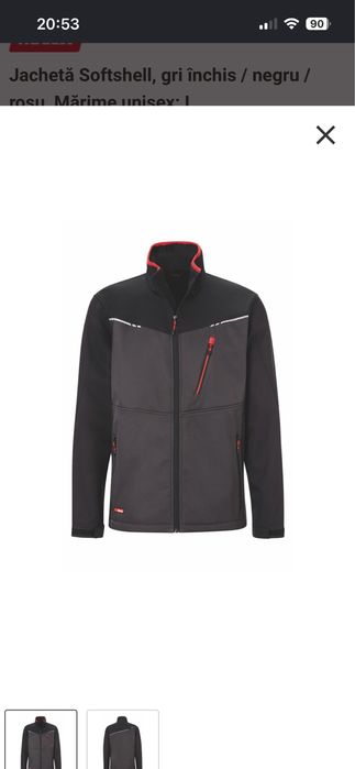 Jachetă Softshell gri inchis/negru/roșu , mărimea L
