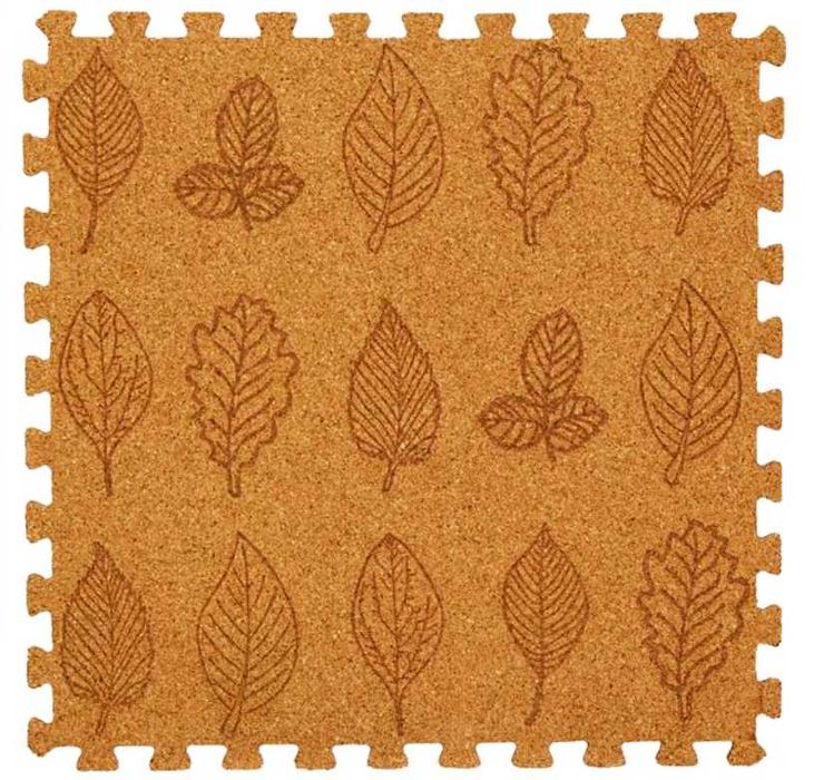 Коркова настилка с шарка тип пъзел за дом тераса градина килим 30х30см