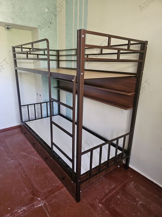 Двухъярусная Кровать, Металлическая Евро Стиле, Лофт, Темир Кровать,