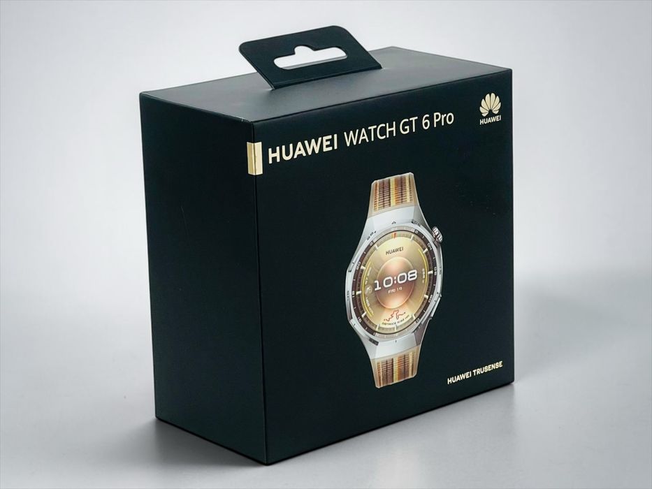 НОВ! Huawei Watch GT 6 Pro 46mm Version Brown Titanium Alloy Case Brown Woven Strap 2г. Гаранция!