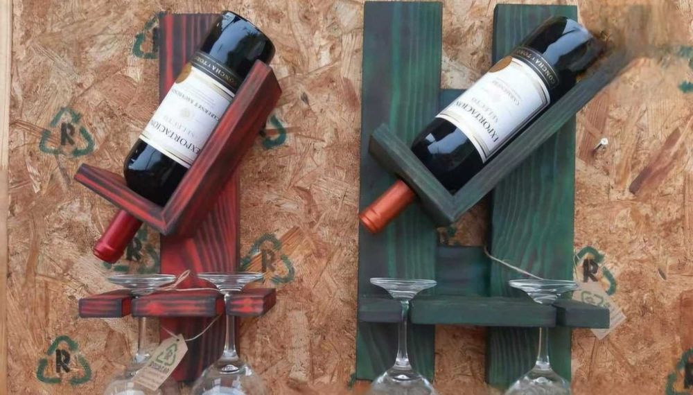 Етажерки за вино от дърво ръчна изработка
