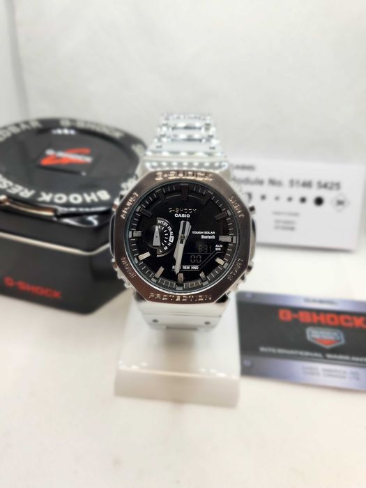 Ceas Casio g shock Full METAL Silver GM B2100D Nou, Garantie 2 ani