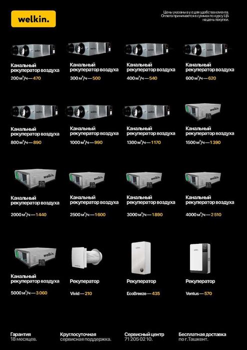 Рекуператоры Welkin.