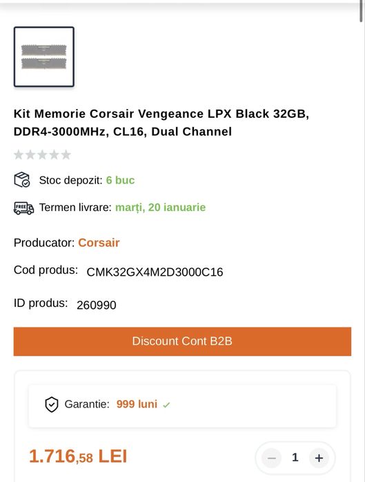 Memorie Corsair Vengeance 24 GB