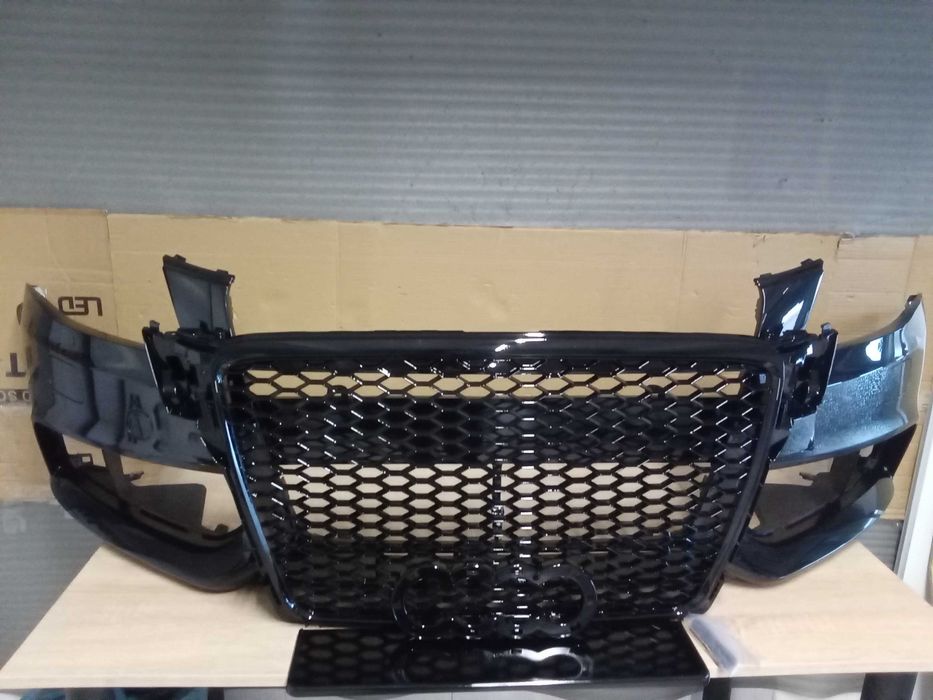 Bara fata cu grila radiator Fagure RS-LOOK Audi A4 B8 07-12 LZ9Y Negru VOPSITA