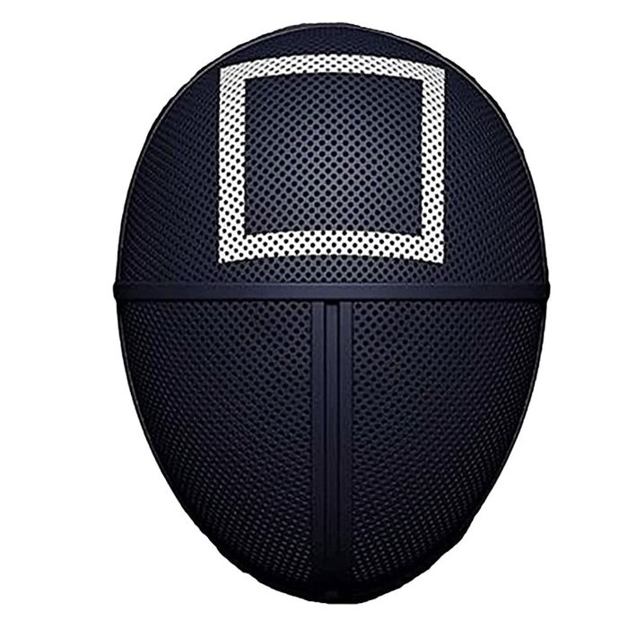 Set doua masti pentru carnaval, Squid Game, Patrat, Negru