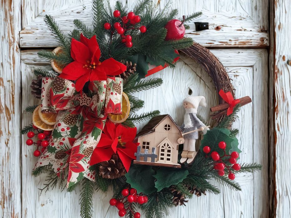 Подарък за Коледа, коледна подаръчна кутия, Коледен венец, късметчета