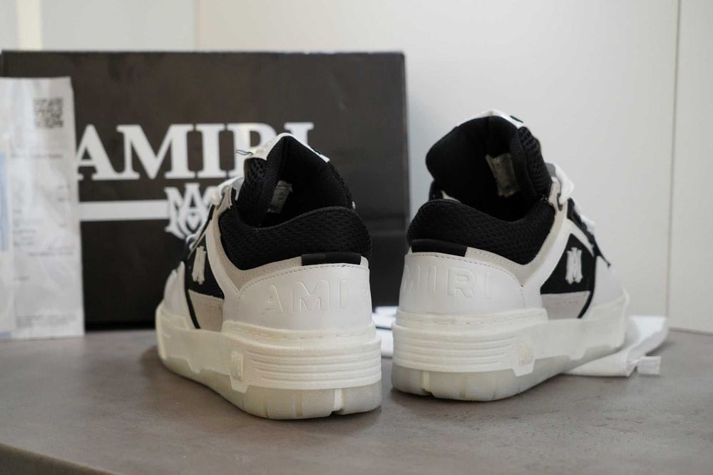 adidasi Amiri MA-1 Lace-Up Sneakers Black&White transp gratuit