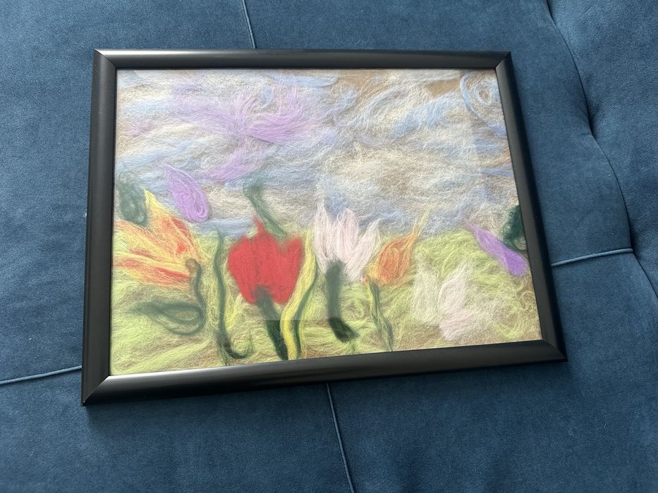 шерстяная живопись в рамке