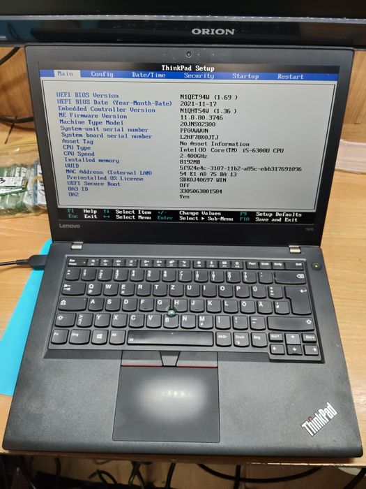 Lenovo T470 i5 gen 6si7 incomplete