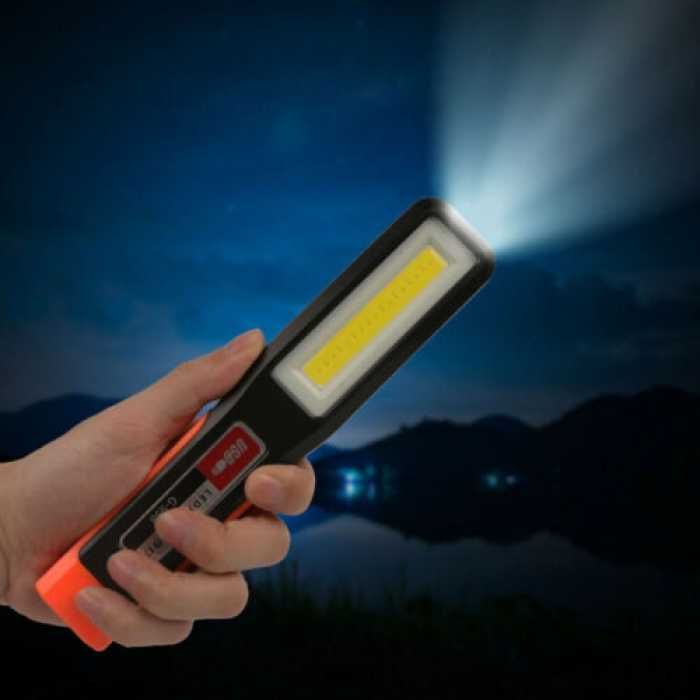 Работна LED Лампа G-998/191 с Акумулаторна Батерия – 3 Режима на Светене, USB Зареждане и Въртяща се Глава за Кола, Дом, Гараж, Къмпинг и Риболов