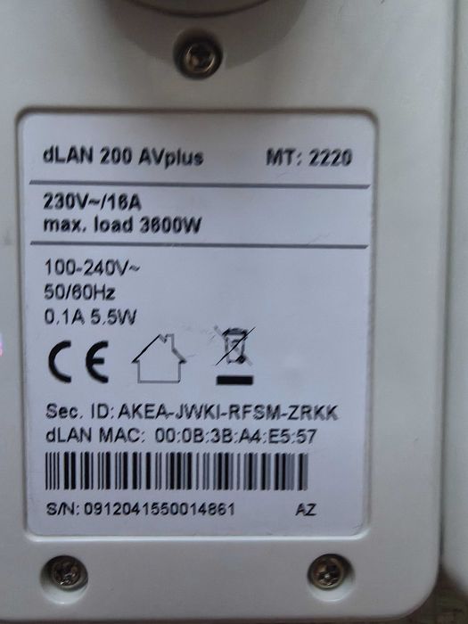 Powerline Devolo dLAN 200 AVplus. Perfect funcționale. 2 buc. incluse în preț
