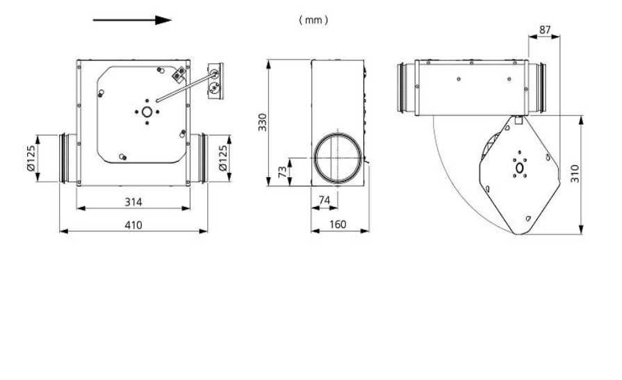 Канален вентилатор ф125 нископрофилен