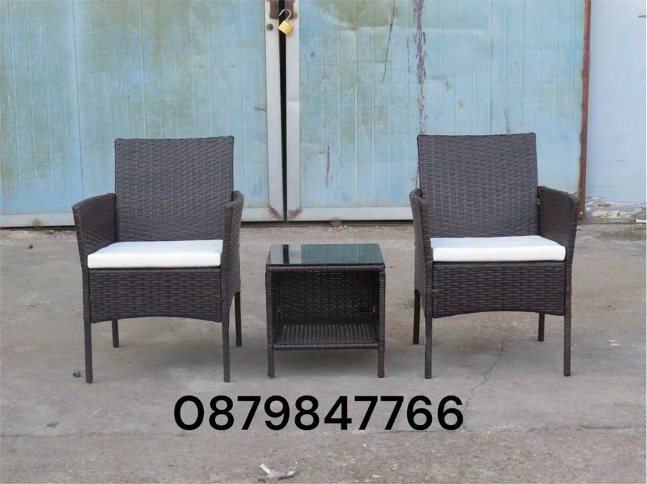 Ратанов комплект 2 кресла и маса