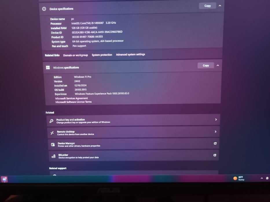 PC gaming 128gb Ram cu monitor și tableta grafica