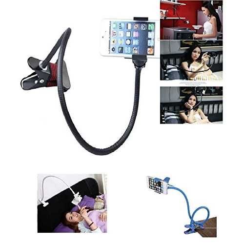 Гъвкава стойка за телефон с дълго рамо и щипка за захващане