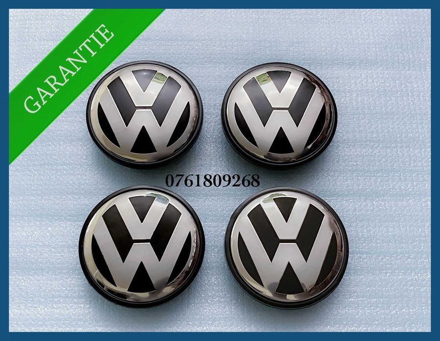 Set 4 capace 65mm 3B7601171 jante aliaj VW Golf Jetta Passat Tiguan