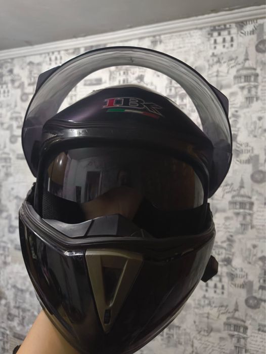 Мото шлем , с гарнитурой