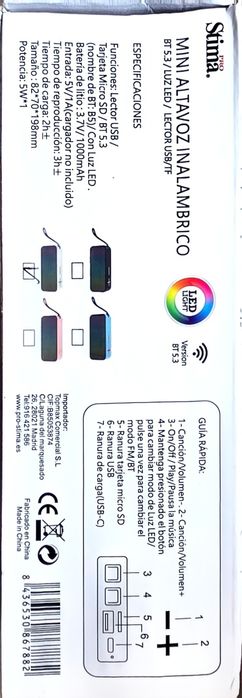 "Boxă Bluetooth Stima PRO SMA-6602 LED RGB BT 5.3"