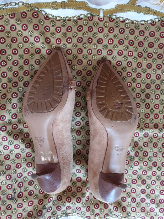 Pantofi piele naturala intoarsa Furla Musette Zara Massimo Dutti