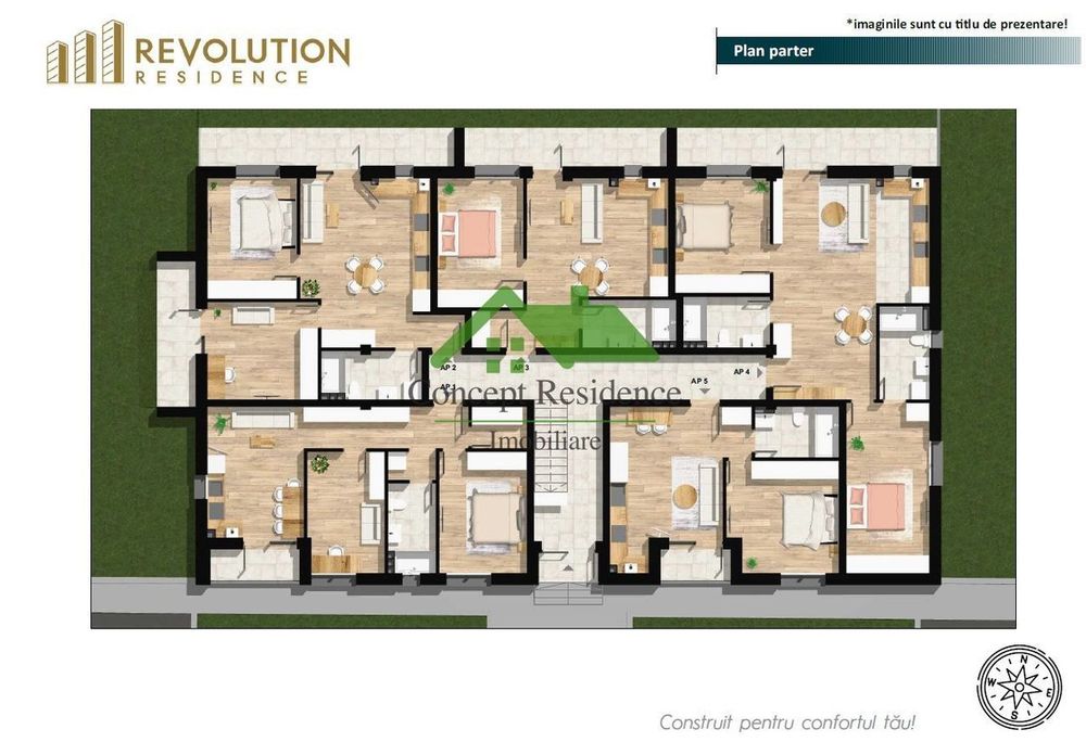 Comision 0%! Apartament 2 camere bloc nou, etaj 1,Oltului