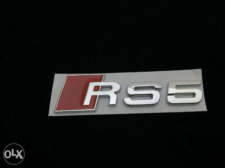 Emblema Audi RS5-line spate metal crom/rosu