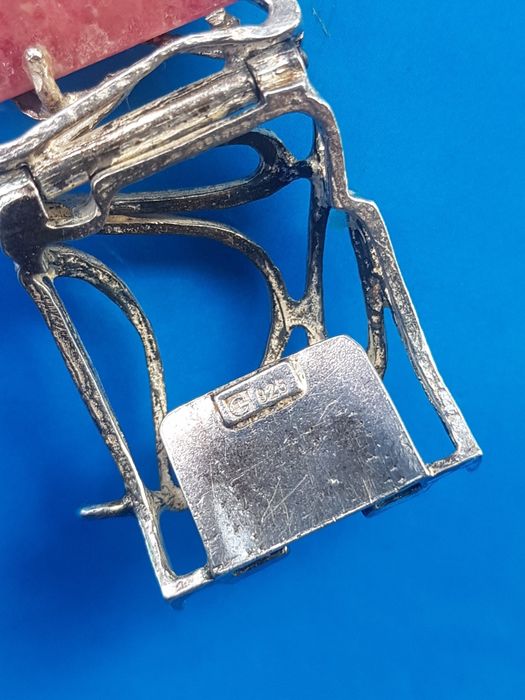 Bratara argint masiv 925,Mexico pietre roz, model deosebit