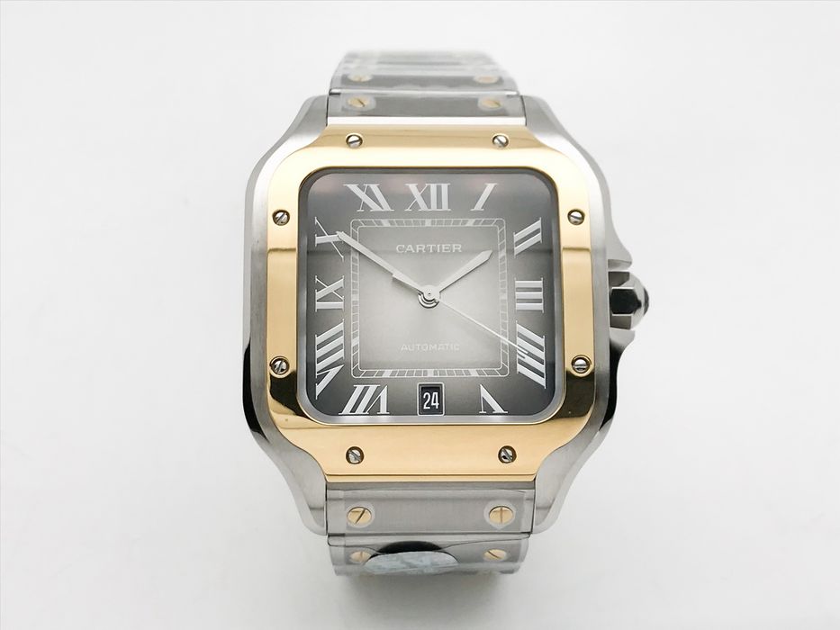 Cartier Santos de Cartier 40mm Steel/Yellow Gold - Сив циферблат - QC снимки - Автоматичен