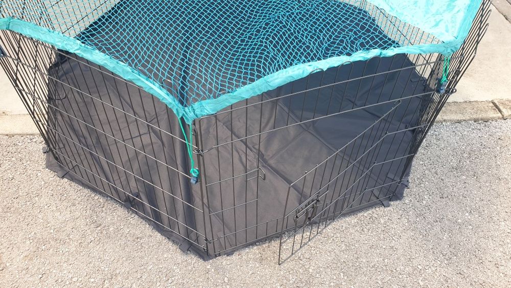 Метална клетка за домашни любимци 1.50-1.50-60см с дъно и мрежа таван