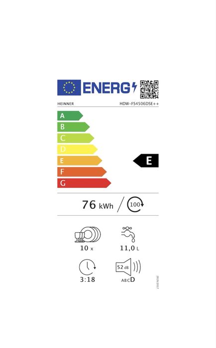 Mașină de spălat vase Heinner, 10 seturi, 6 programe