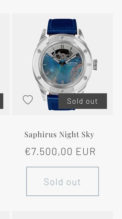 Ceas Norton Saphirus Nebula editie limitata la doar 2 exemplare