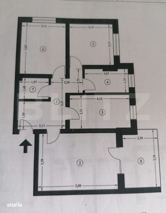 Apartament 3 camere, 68 mp, zona Valea Lupului