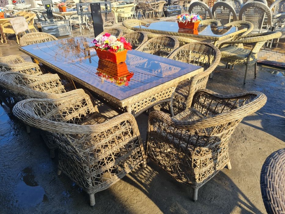 Плетёная мебель комплект 8нальный 2,5 ×1 размеры