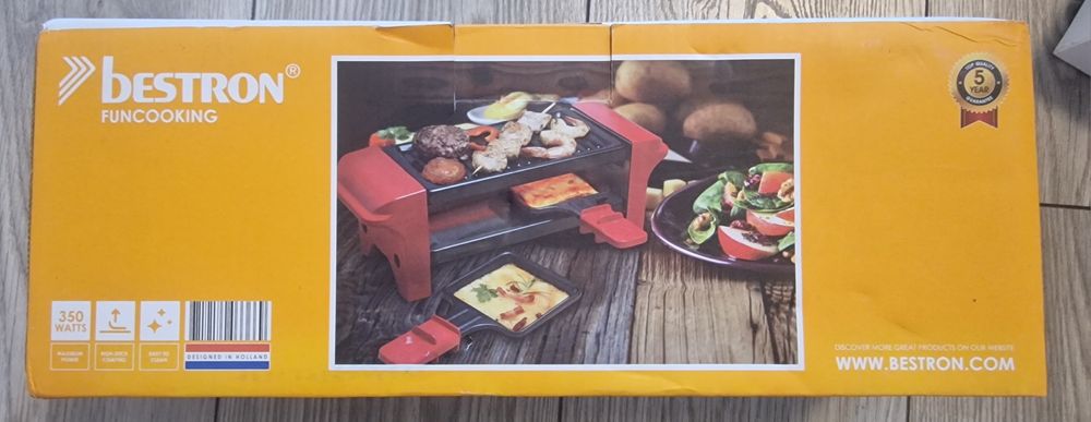 Gratar electric, Bestron, 350W, 20cm x 10cm, Rosu/Negru
