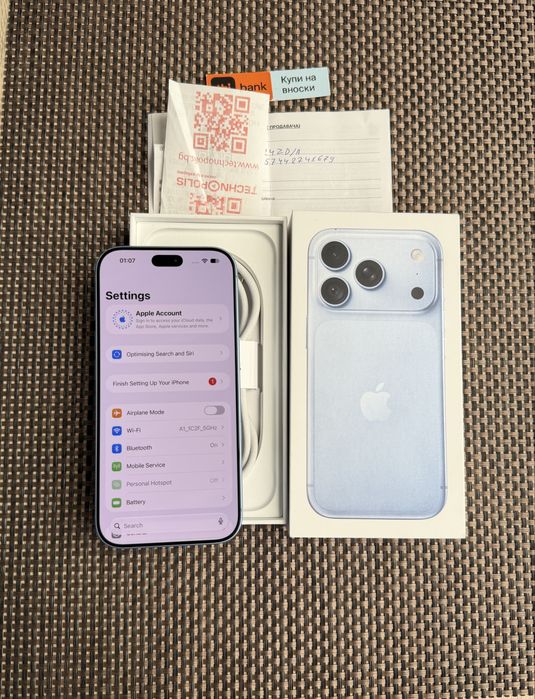 КАТО НОВ! 1Tb*ЛИЗИНГ* iPhone 18 Pro Glacier 24М Гаранция