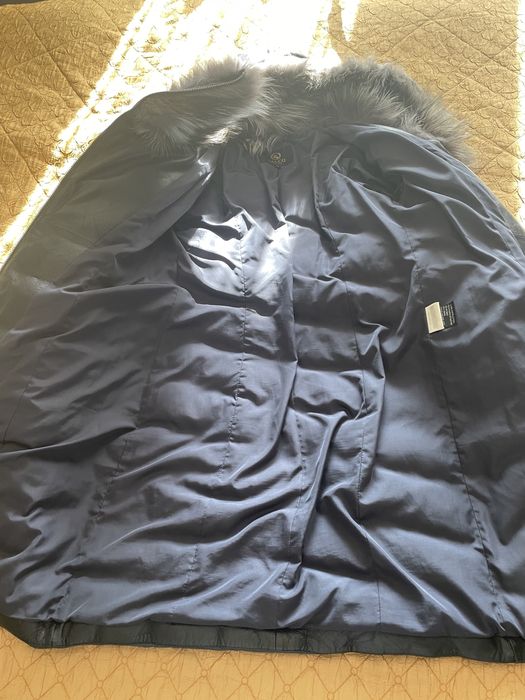 Кожанный пуховик 44 размер