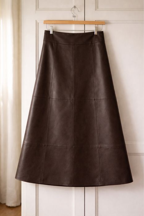 Fusta vintage maxi piele naturala - Real Leather Vintage Skirt