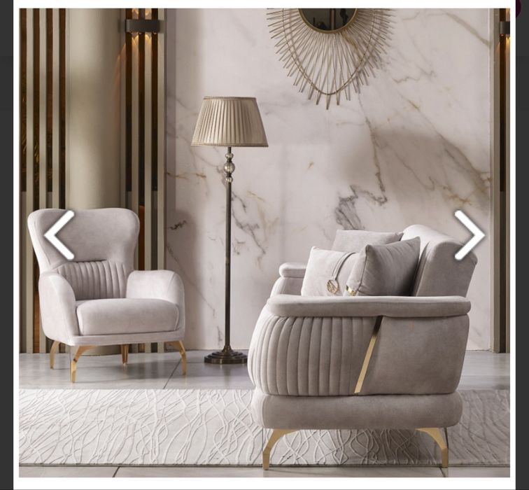 Canapea extensibila cu 2 locuri si fotoliu