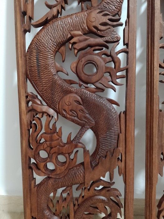 Superbe sculpturi tablouri din lemn de suar lucrate integral manual de