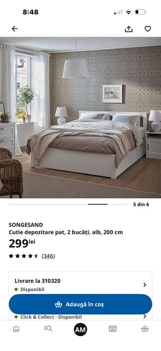 Pat Ikea Songesand + Cutii depozitare