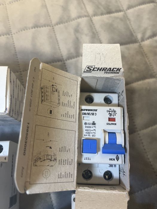 Siguranță diferențială RCBO Schrack Technik BOLF6 C25/1N/003 25A 30mA 6kA – Nouă, în cutie