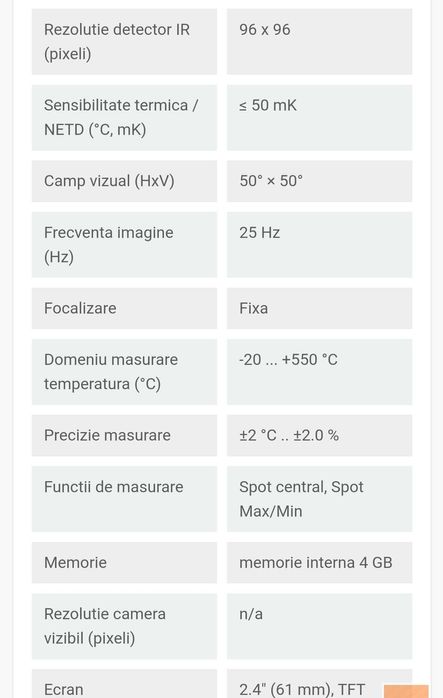 Camera termica pentru electrice, constructii, mecanica