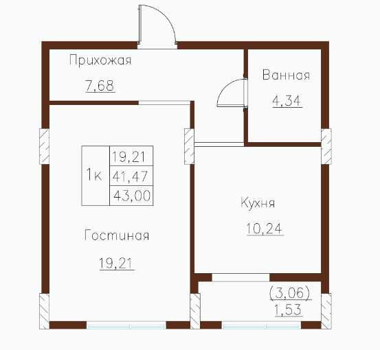 Продажа квартиры 1 комнатная