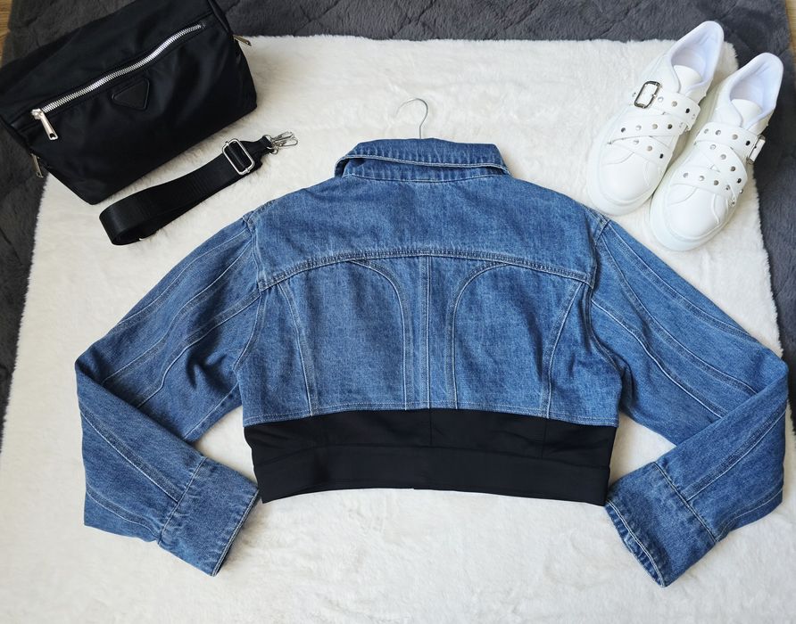 Дамско дънково яке по модел на Mugler