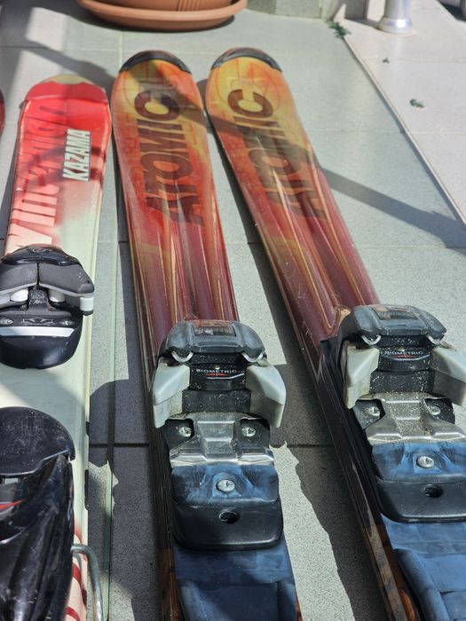 Ски 150см Kazama, 180см Atomic. Щеки и ски обувки Rossignol