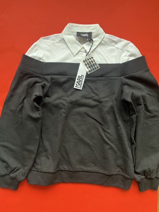 Karl Lagerfeld : Off Shoulder Mix-Sweat НОВА М / Оригинал